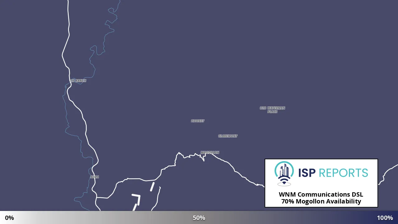 Mogollon, NM map of internet availability