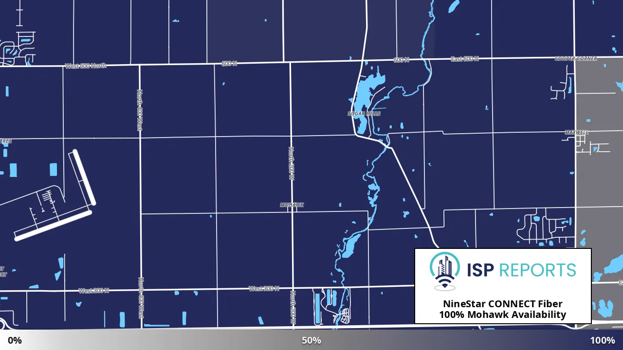Mohawk, IN map of internet availability