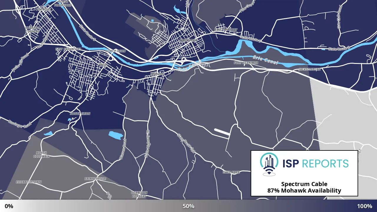 Mohawk, NY map of internet availability