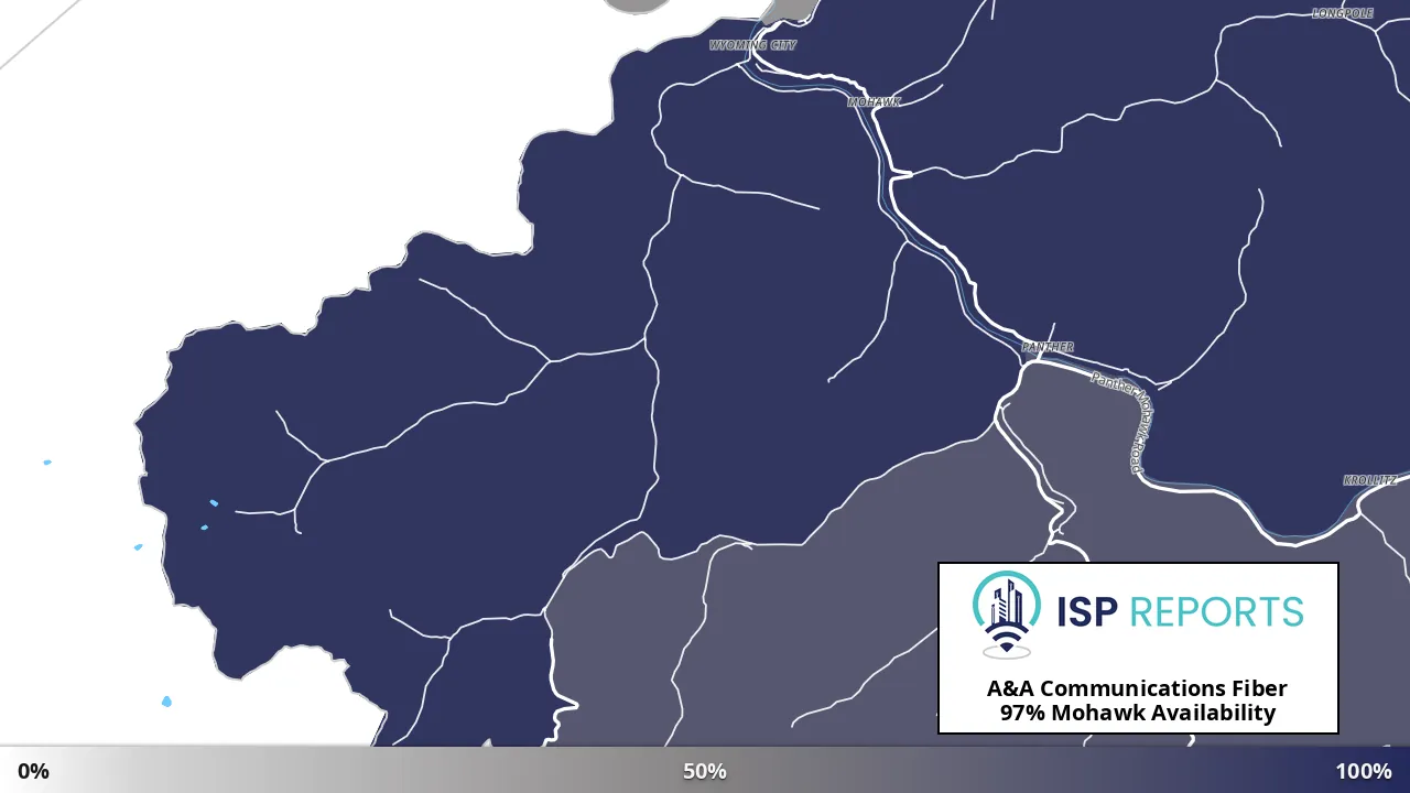 Mohawk, WV map of internet availability