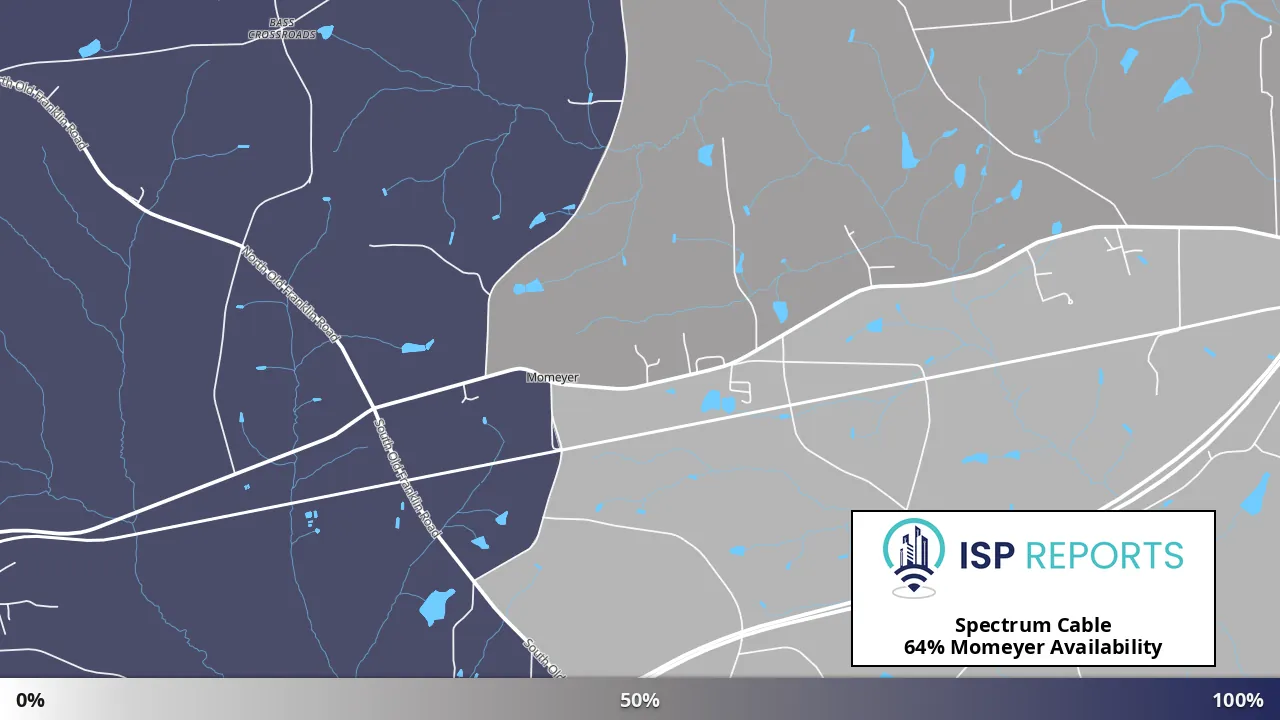 Momeyer, NC map of internet availability