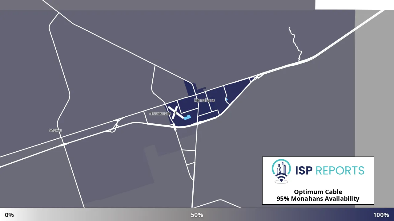 Monahans, TX map of internet availability