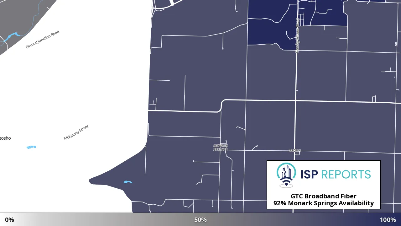 Monark Springs, MO map of internet availability