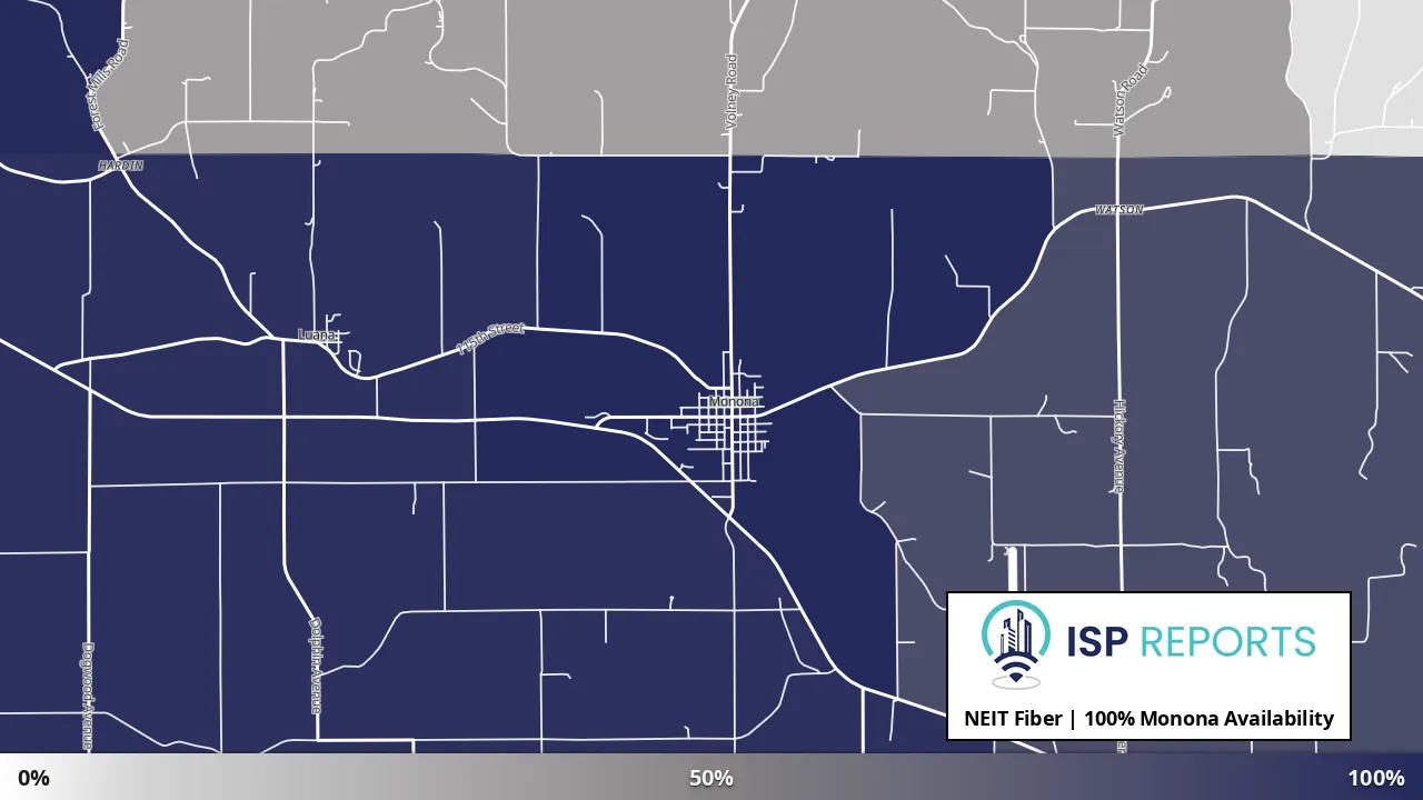 Monona, IA map of internet availability