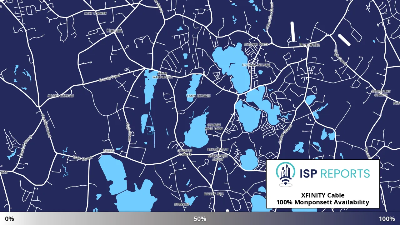 Monponsett, MA map of internet availability