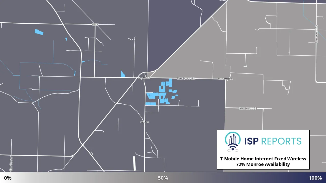Monroe, AR map of internet availability
