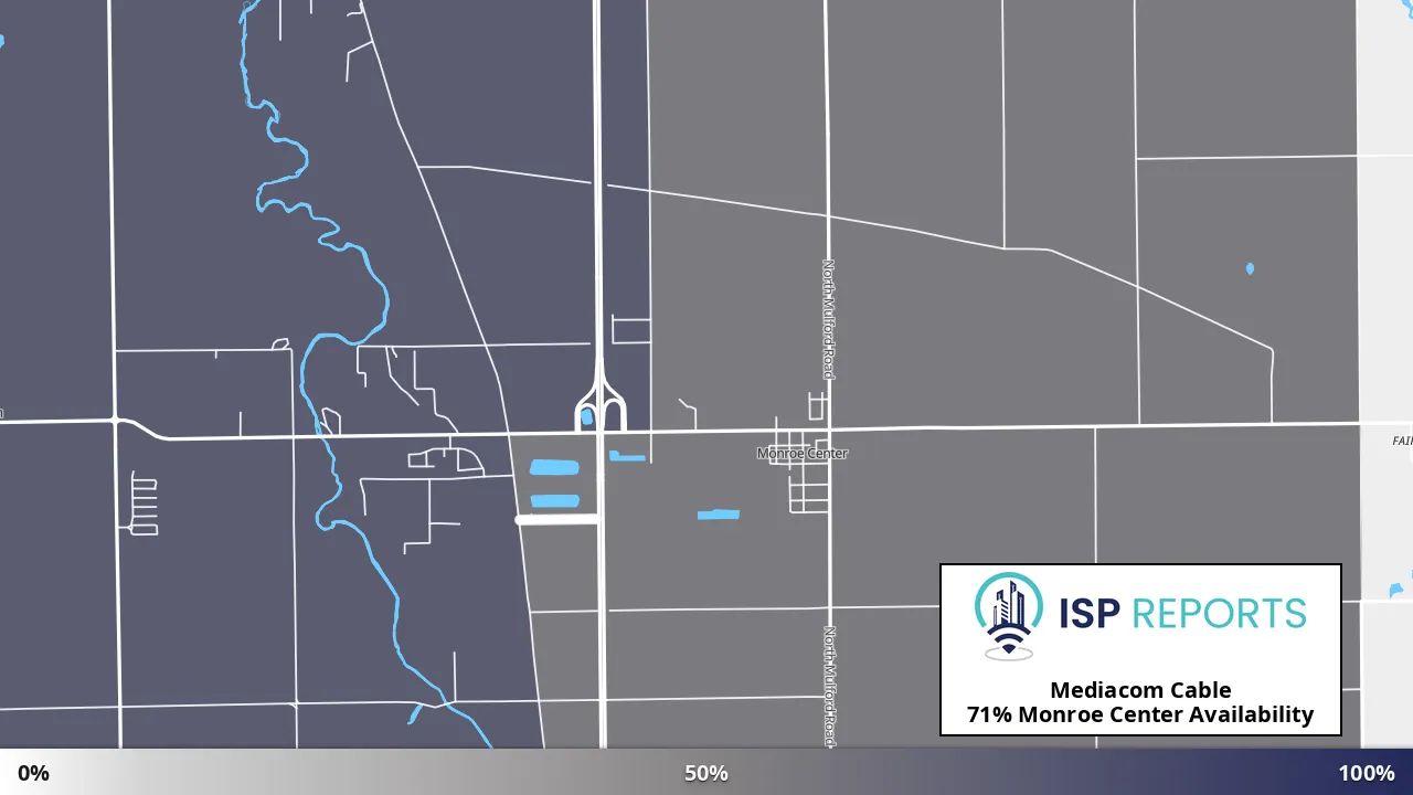 Monroe Center, IL map of internet availability