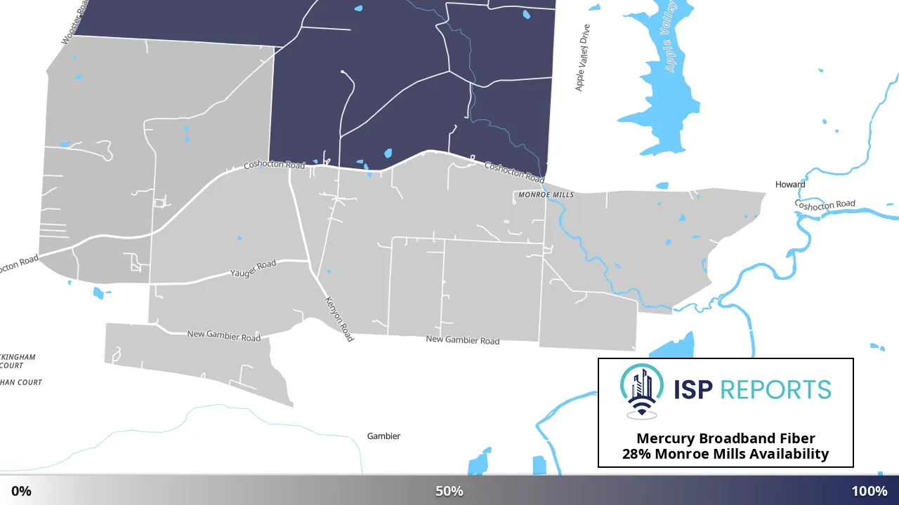 Monroe Mills, OH map of internet availability