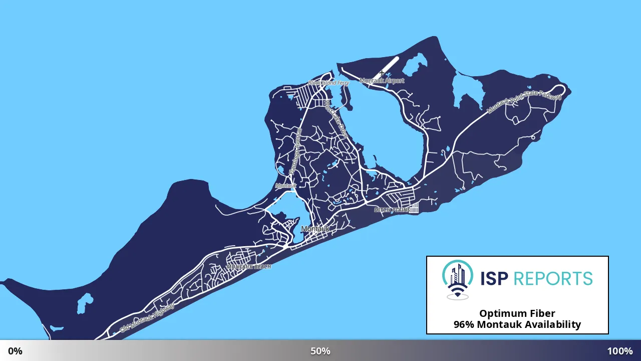 Montauk, NY map of internet availability