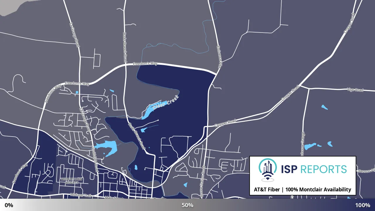 Montclair, KY map of internet availability