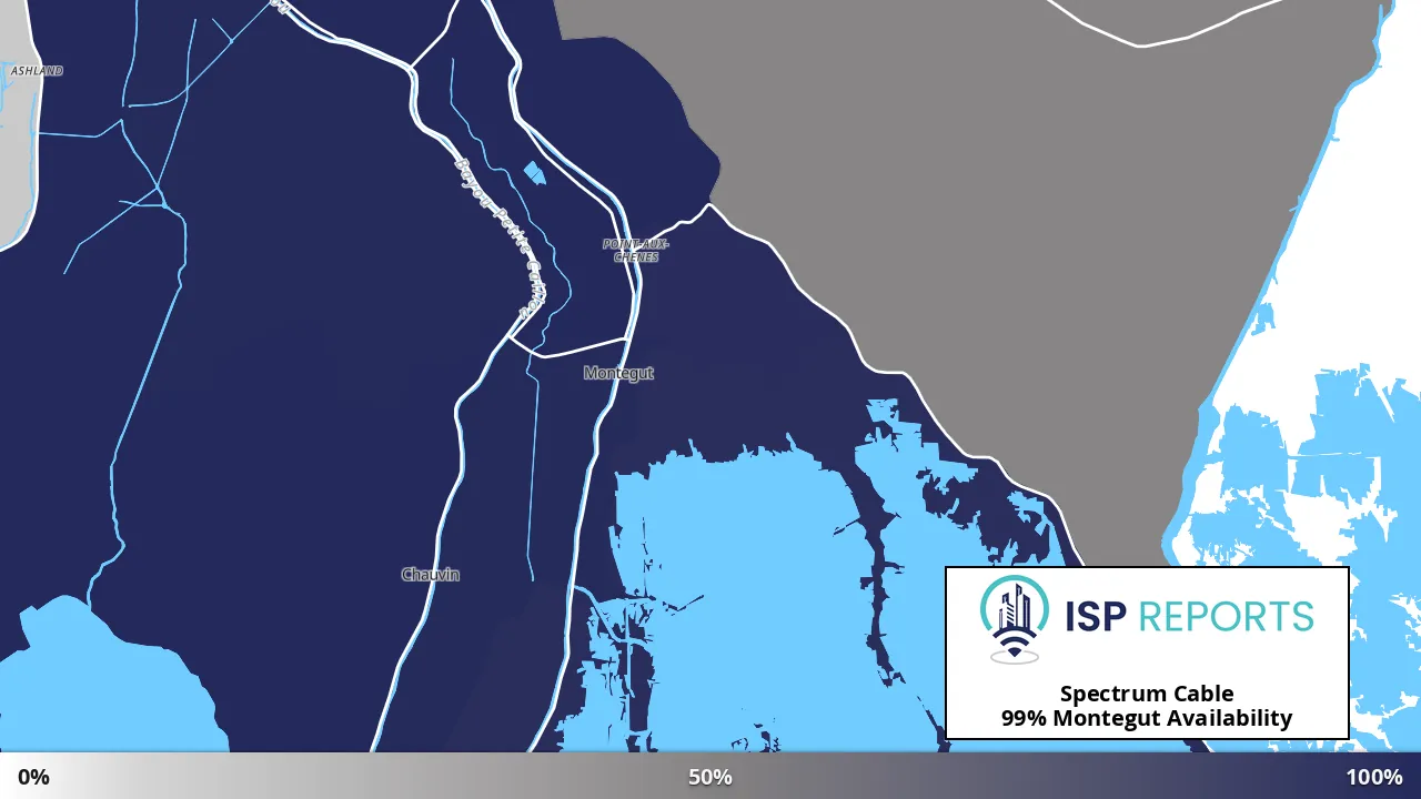 Montegut, LA map of internet availability