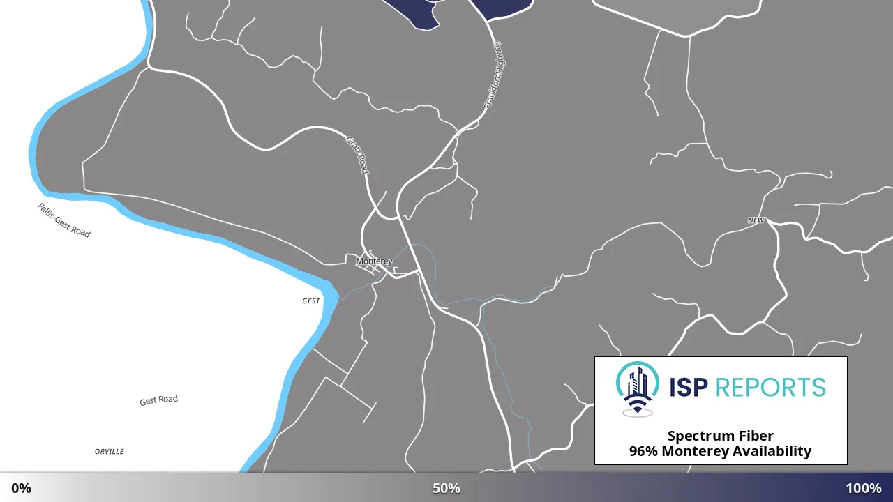 Monterey, KY map of internet availability