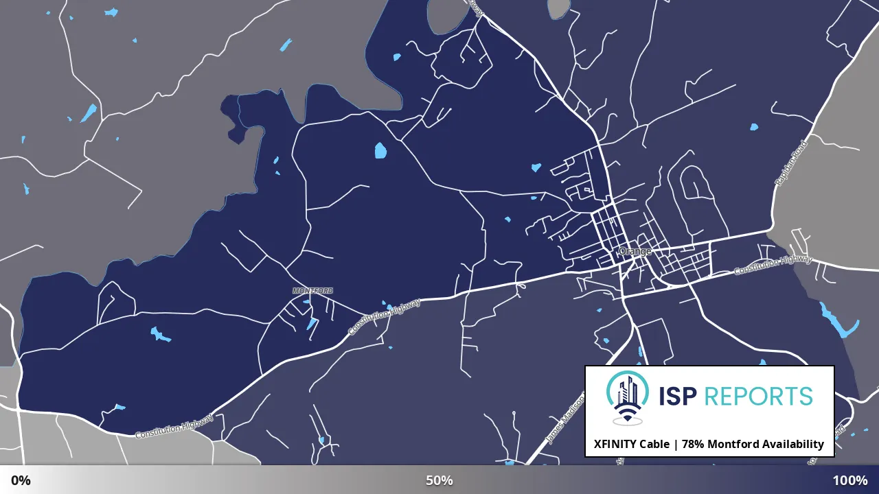 Montford, VA map of internet availability