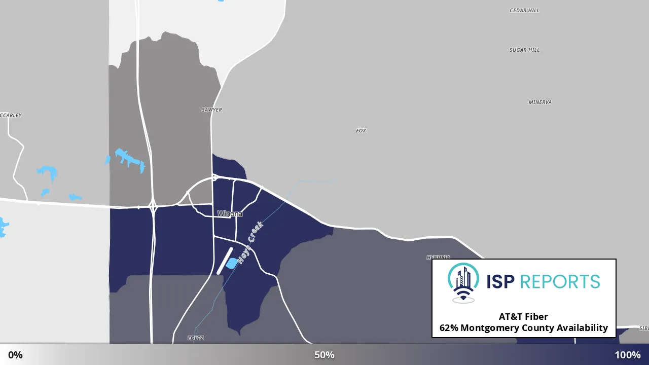 Montgomery County, MS map of internet availability