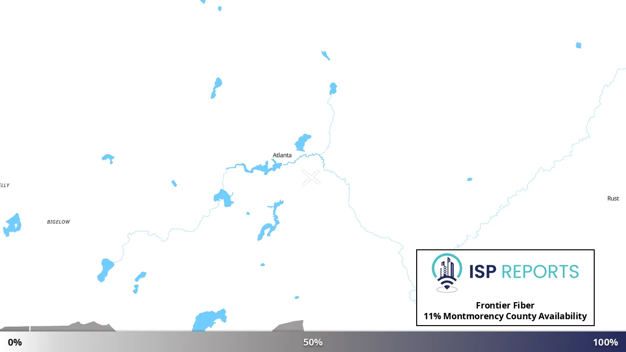 Montmorency County, MI map of internet availability