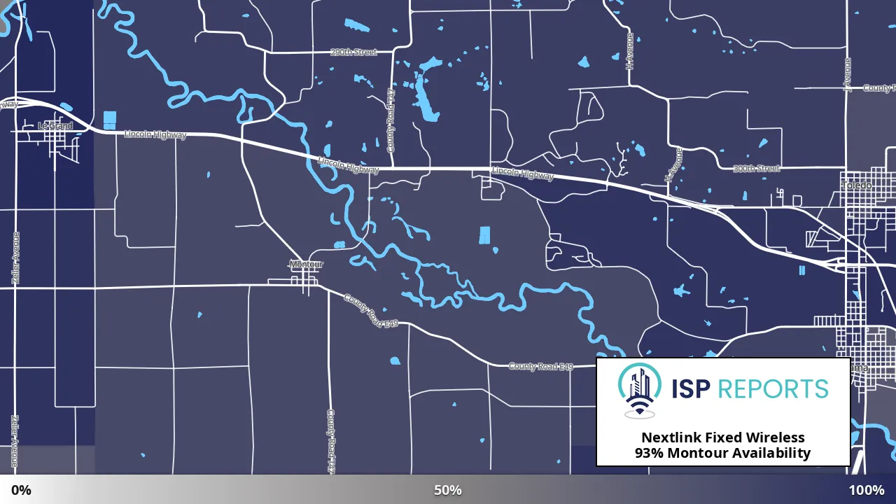 Montour, IA map of internet availability