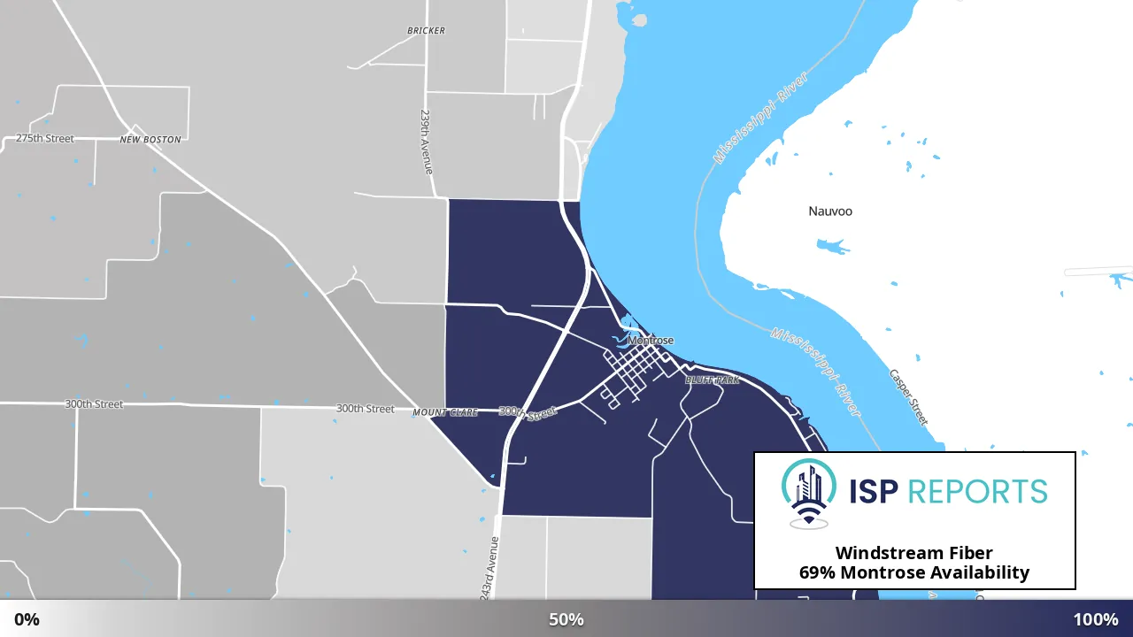 Montrose, IA map of internet availability