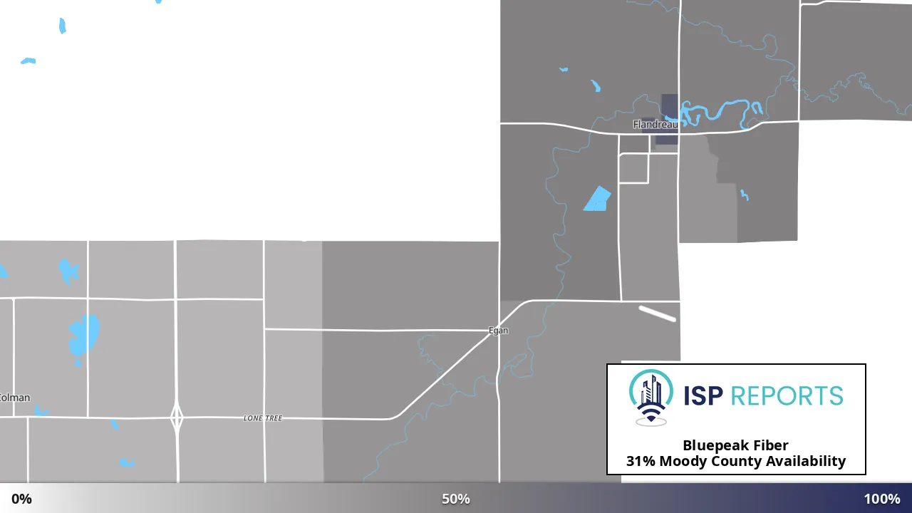 Moody County, SD map of internet availability