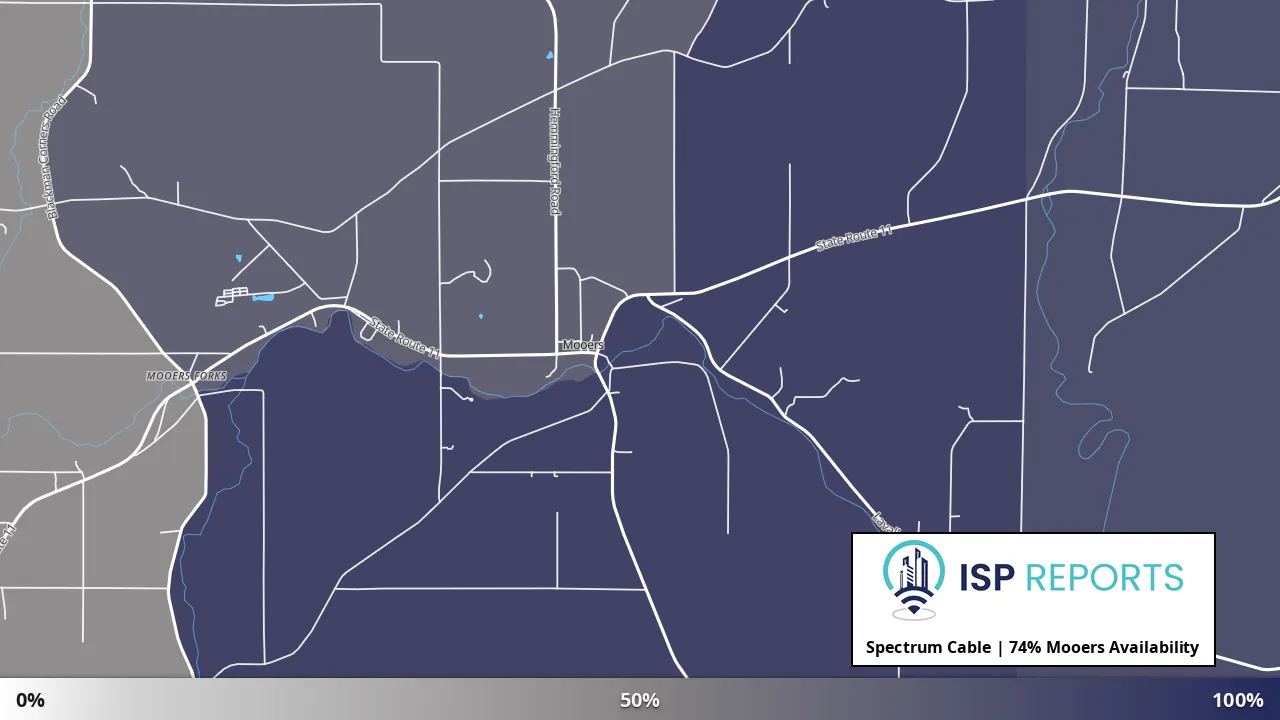 Mooers, NY map of internet availability