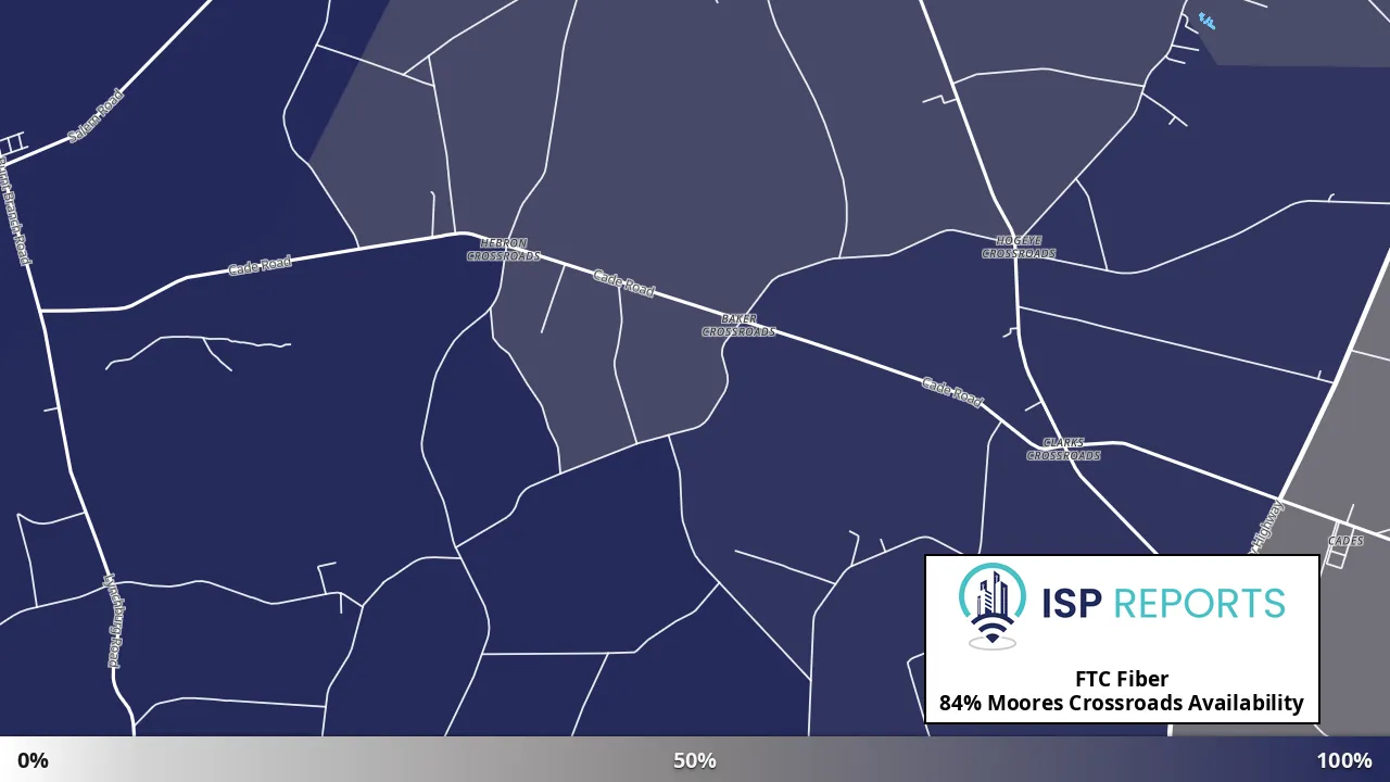 Moores Crossroads, SC map of internet availability