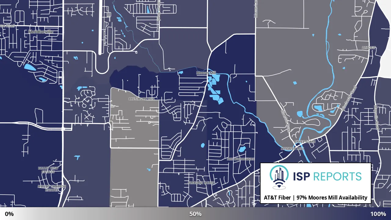 Moores Mill, AL map of internet availability
