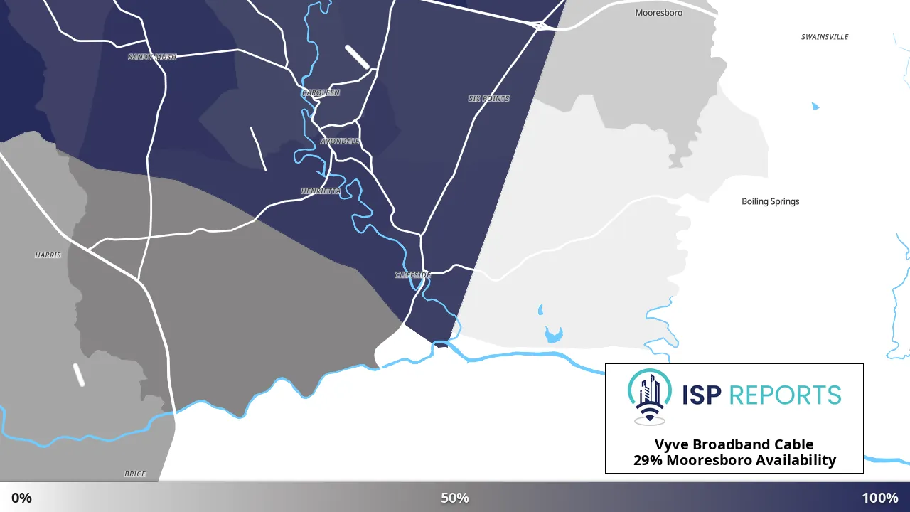 Mooresboro, NC map of internet availability