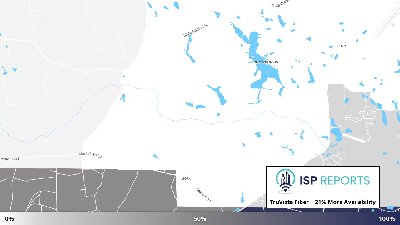 Mora, GA map of internet availability