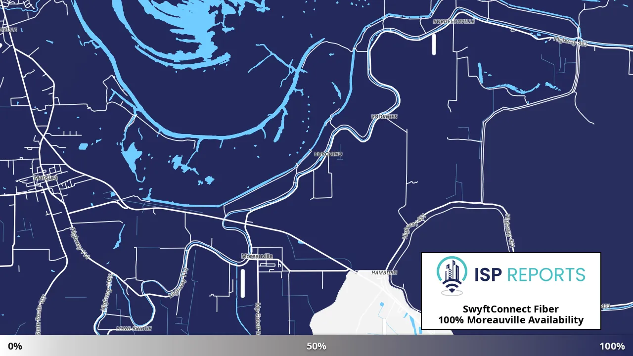Moreauville, LA map of internet availability