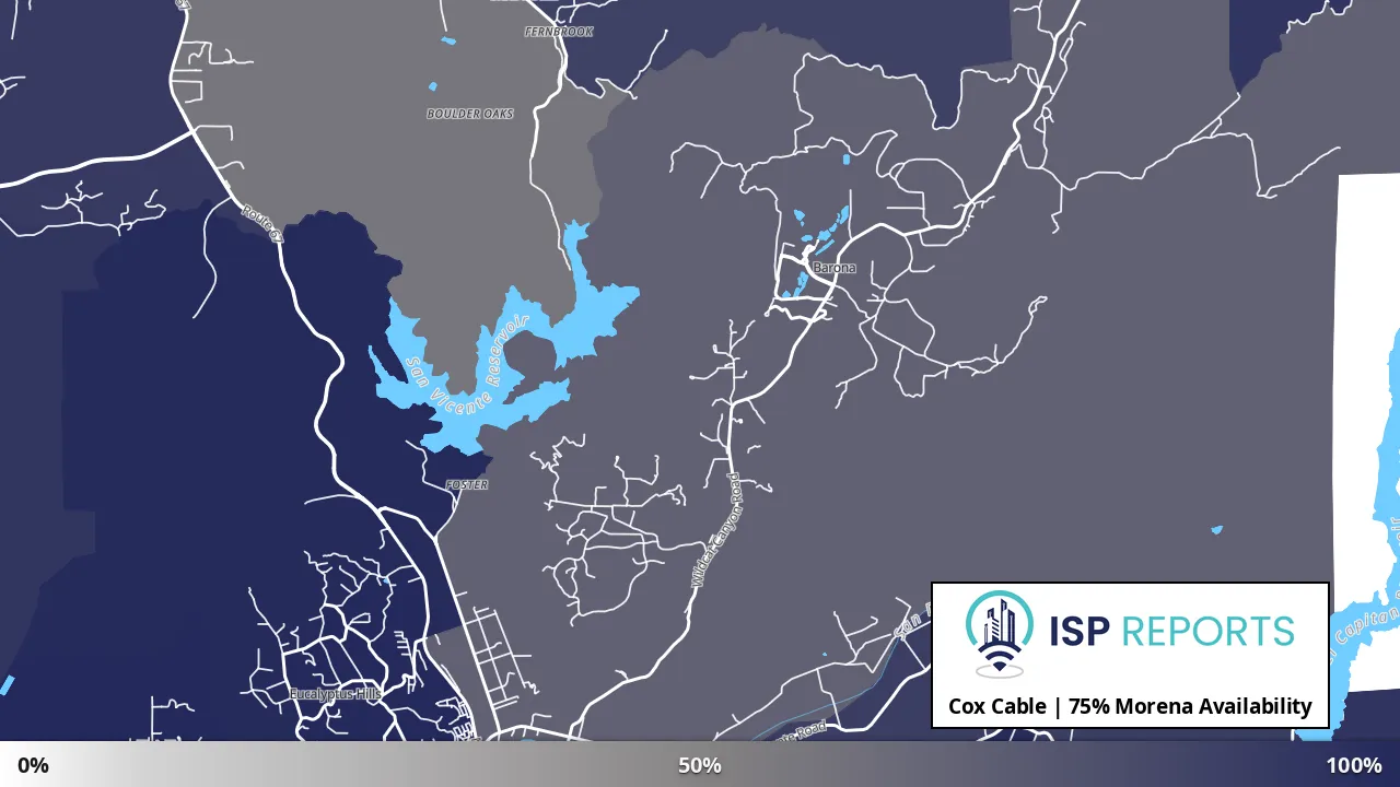 Morena, CA map of internet availability