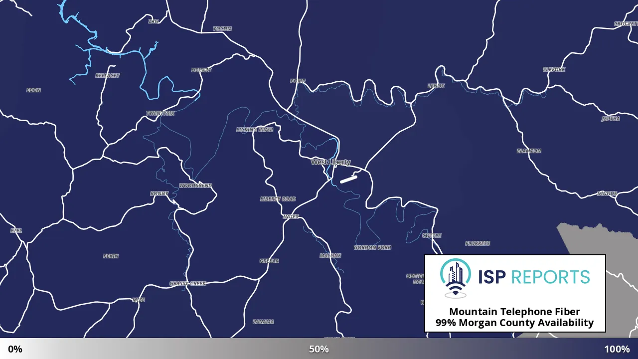 Morgan County, KY map of internet availability