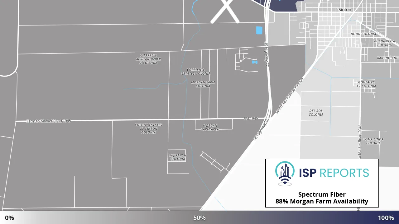 Morgan Farm, TX map of internet availability