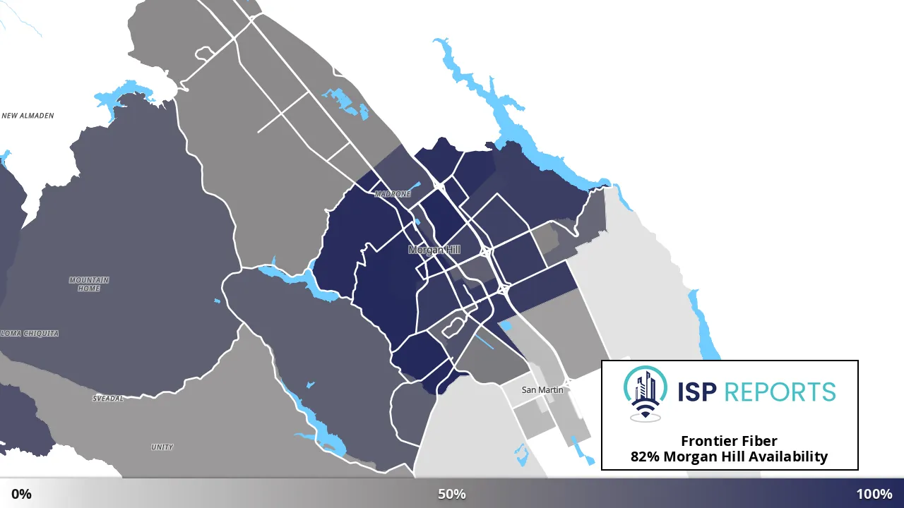 Morgan Hill, CA map of internet availability