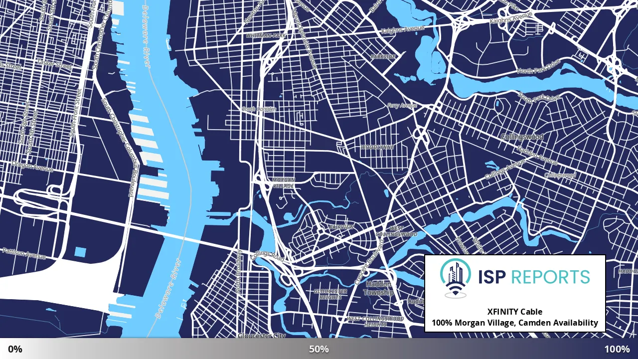 Morgan Village, Camden, NJ map of internet availability