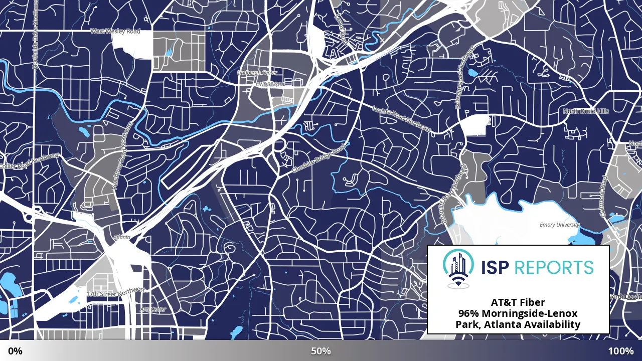 Morningside-Lenox Park, Atlanta, GA map of internet availability