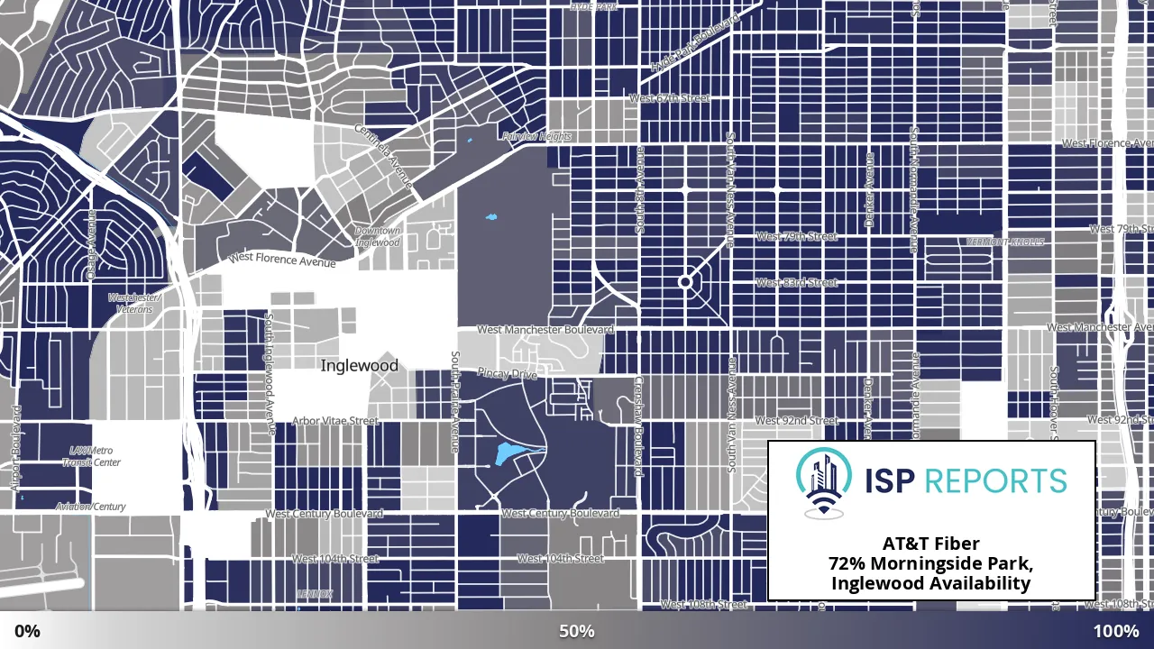 Morningside Park, Inglewood, CA map of internet availability