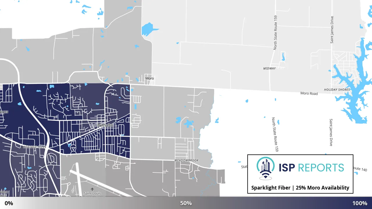 Moro, IL map of internet availability