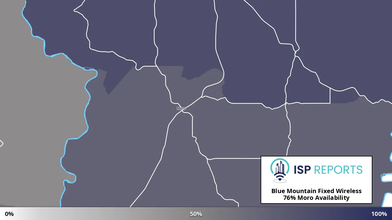 Moro, OR map of internet availability