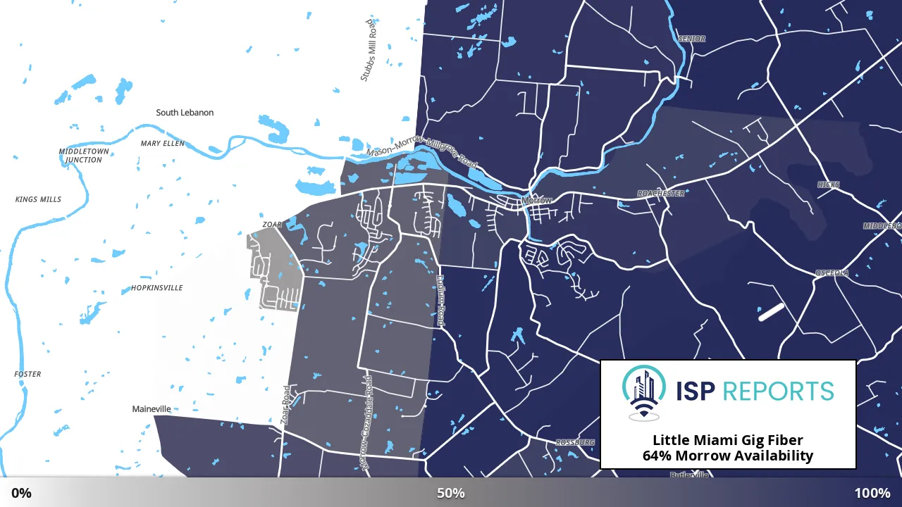 Morrow, OH map of internet availability