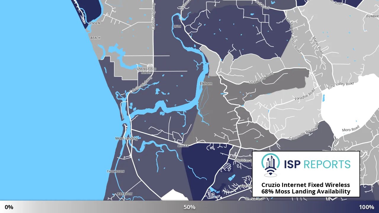 Moss Landing, CA map of internet availability