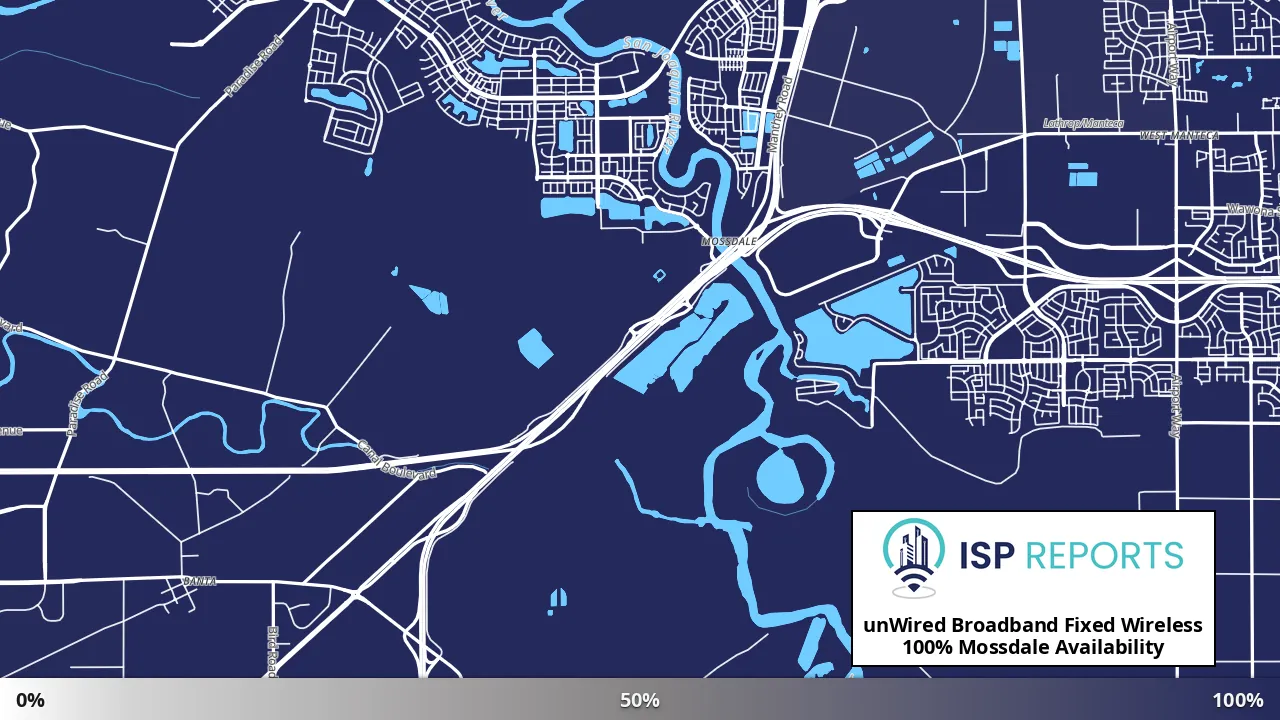 Mossdale, CA map of internet availability
