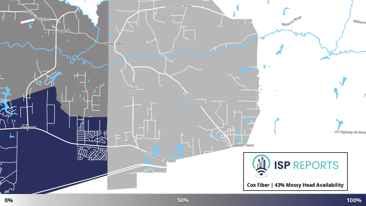 Mossy Head, FL map of internet availability