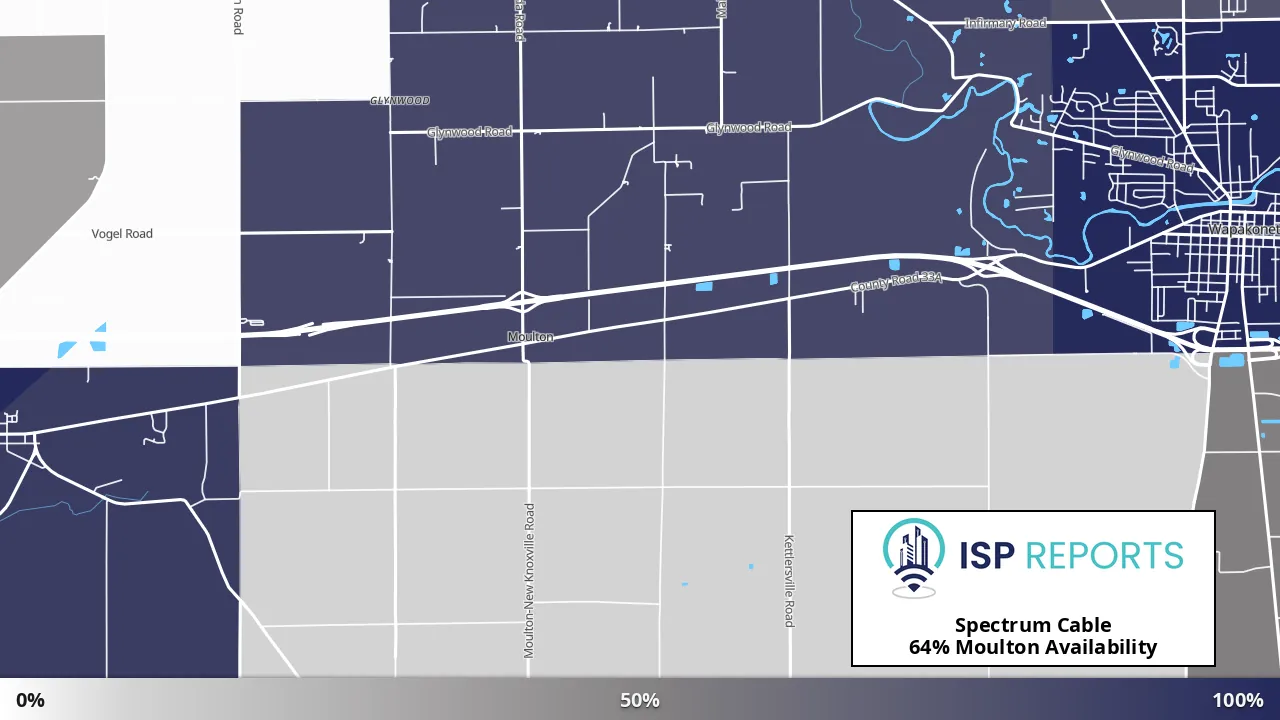 Moulton, OH map of internet availability