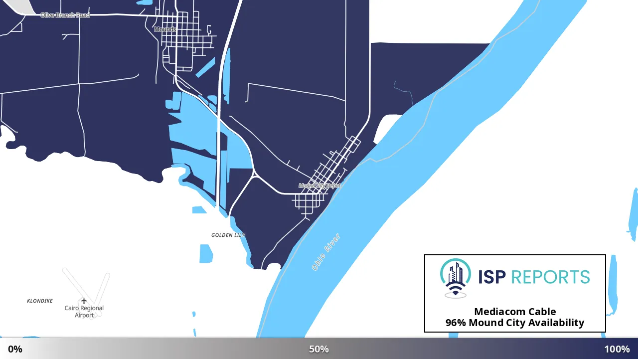 Mound City, IL map of internet availability