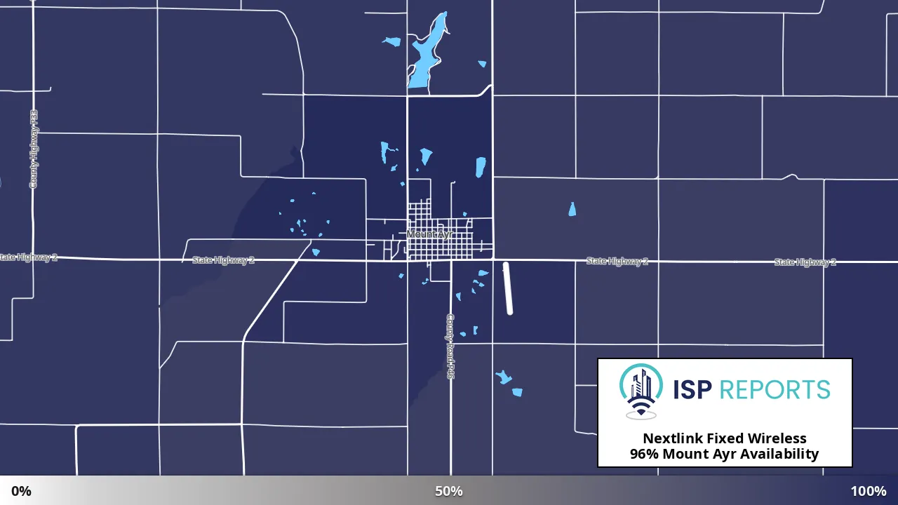Mount Ayr, IA map of internet availability