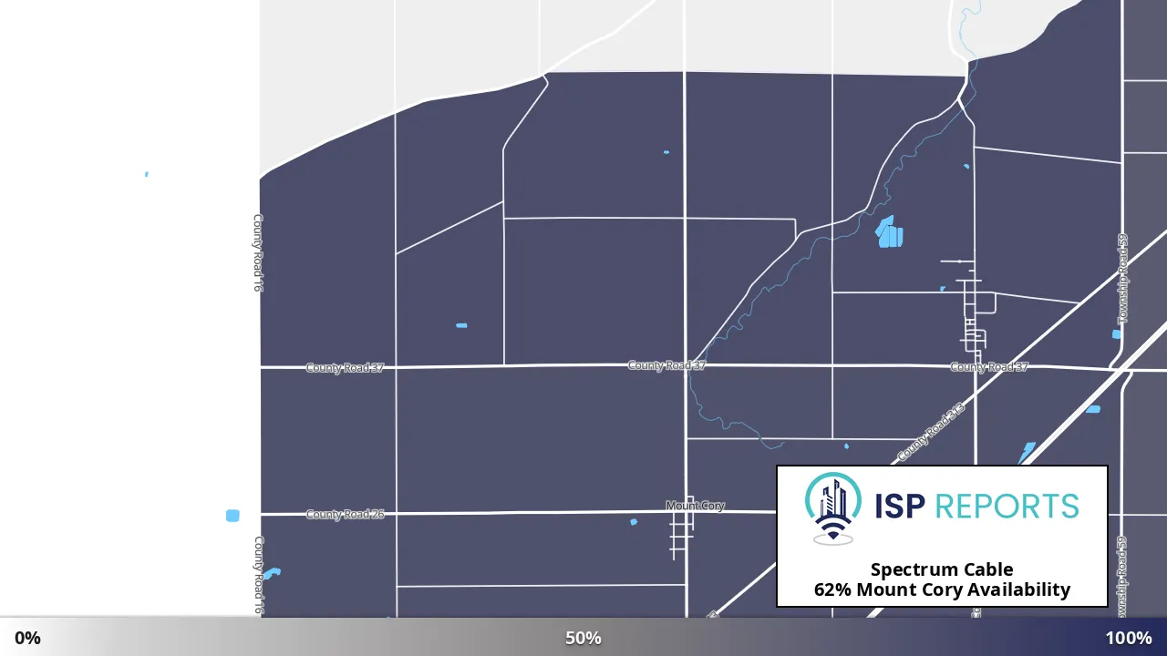 Mount Cory, OH map of internet availability