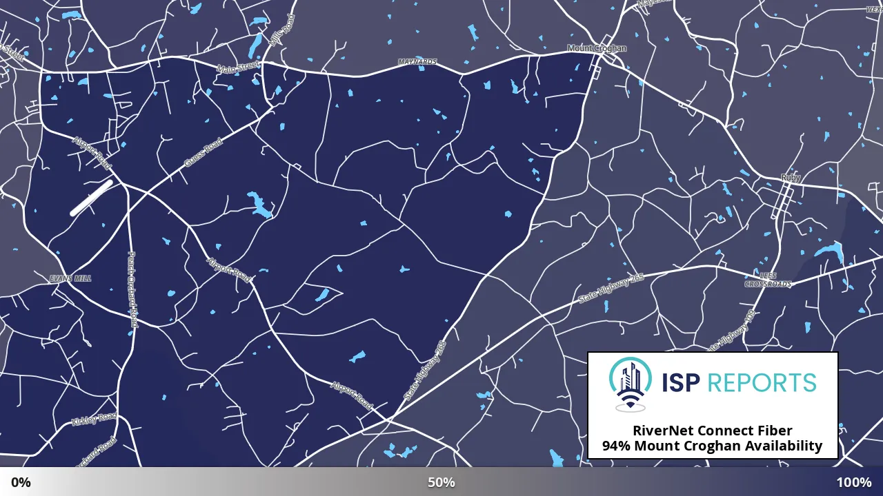 Mount Croghan, SC map of internet availability