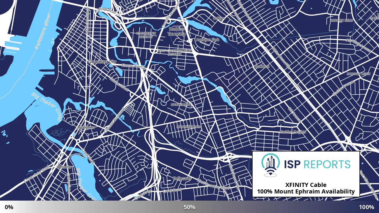 Mount Ephraim, NJ map of internet availability