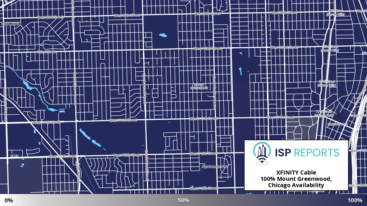 Mount Greenwood, Chicago, IL map of internet availability