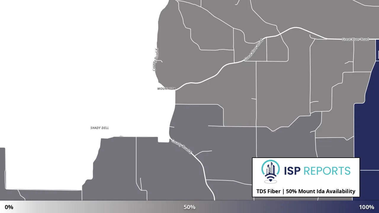 Mount Ida, WI map of internet availability