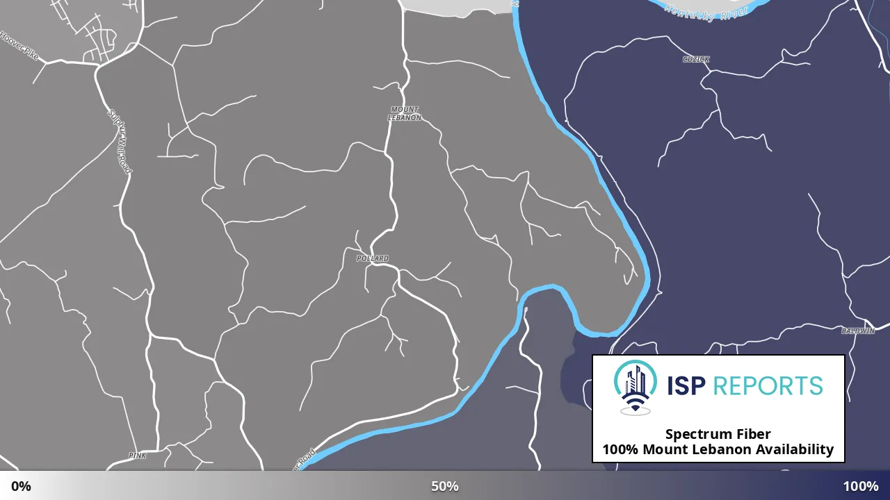 Mount Lebanon, KY map of internet availability